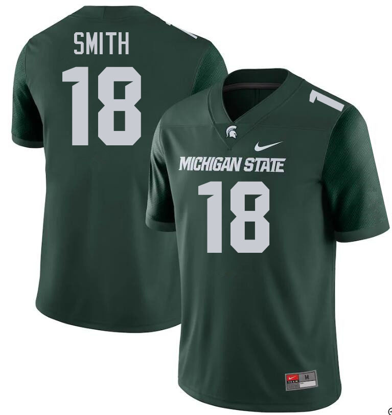 Men #18 Shawn Smith Michigan State Spartans College Football Jerseys Stitched-Green